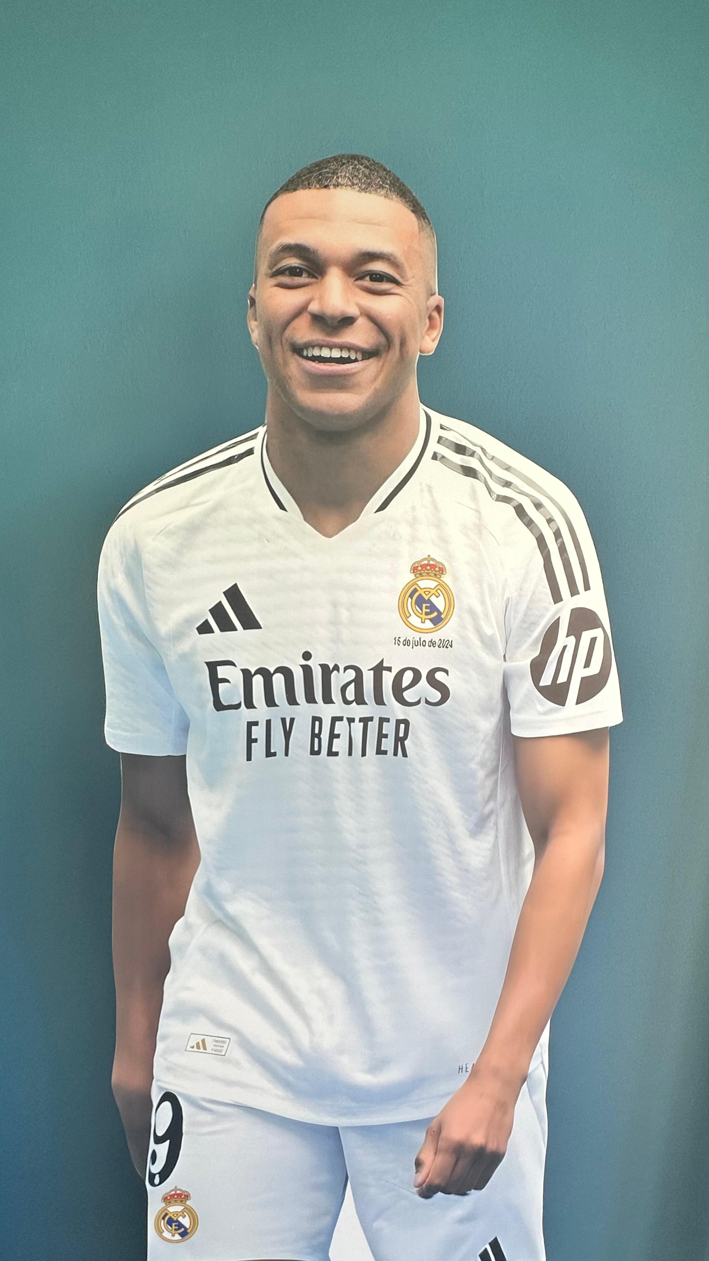 Kylian Mbappe Cardboard Cutout Model Mbappe Madrid Jersey Football Player